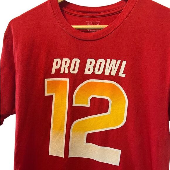 MENS PRO LINE Brady Graphic Red Tee Shirt M - Picture 2 of 7
